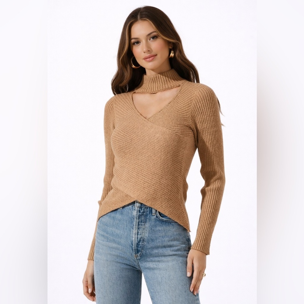 ASTR the Label Cross-Front Ribbed Sweater – Size Small